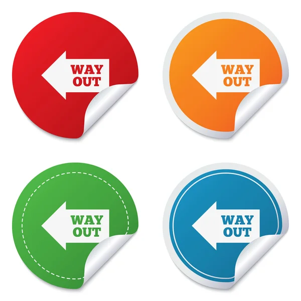 Way out left sign icon. Arrow symbol. — Stock Vector