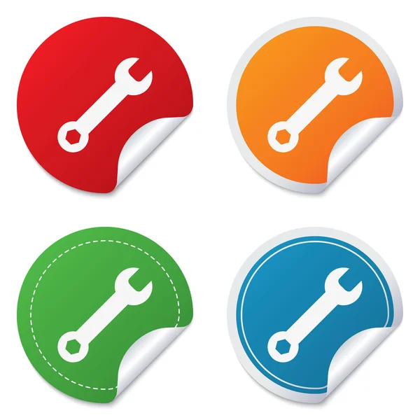 Wrench key sign icon. Service tool symbol. — Stock Vector