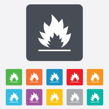 Ateş Alev işareti simgesi. ısı sembolü.