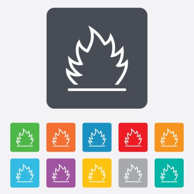 Ateş Alev işareti simgesi. ısı sembolü.