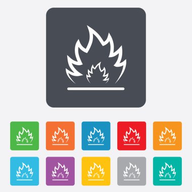 Ateş Alev işareti simgesi. ısı sembolü.