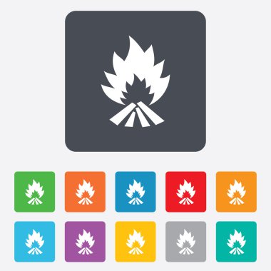 Ateş Alev işareti simgesi. ısı sembolü.