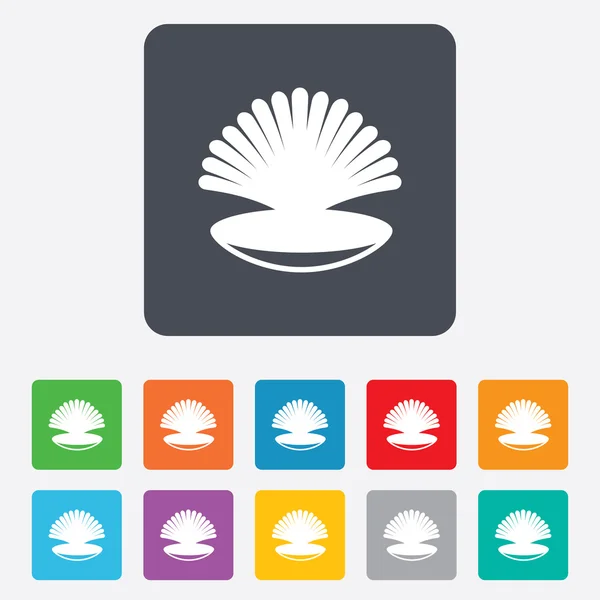 Sea shell teken pictogram. Conch symbool. reizen-pictogram. — Stockvector