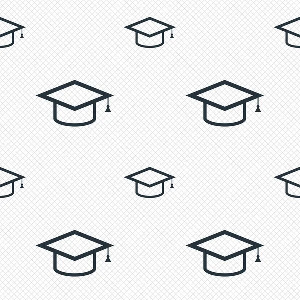 Icono de signo de gorra de graduación. Símbolo educativo . — Vector de stock