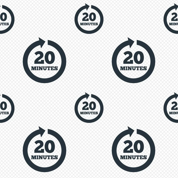 Every 20 minutes sign icon. Full rotation arrow. — Stock Vector