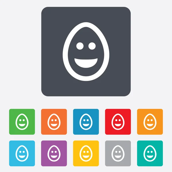 Sonríe icono signo de cara de huevo. Símbolo sonriente . — Vector de stock