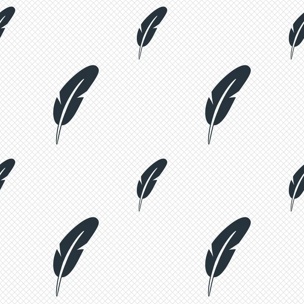 Feather sign icon. Retro pen symbol. — Stock Vector