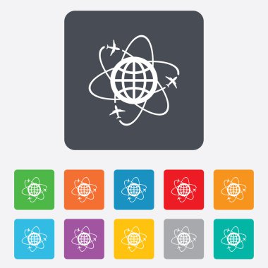 Küre işareti simgesi. dünya lojistik sembolü.