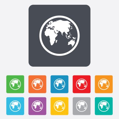 Küre işareti simgesi. Dünya harita Coğrafya sembolü.