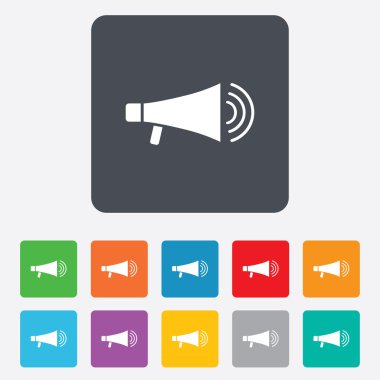 Yakında simge megafon. hoparlör simgesi.