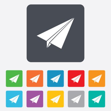 Kağıt Uçak işareti. uçak sembolü. seyahat etmek simge.