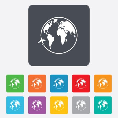 uçak işareti simgesi. seyahat gezi sembolü.