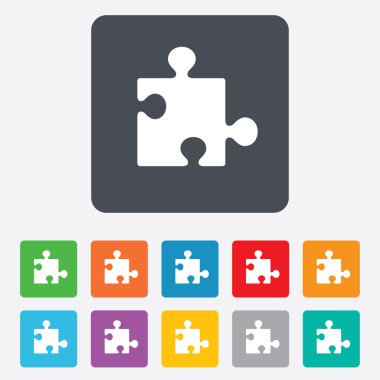 bulmaca parçası işareti simgesi. Strateji sembolü.