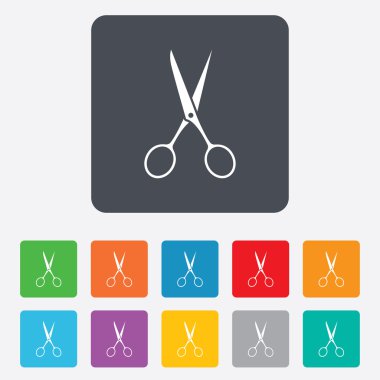 Makas kuaför simgesi. Terzi sembolü.