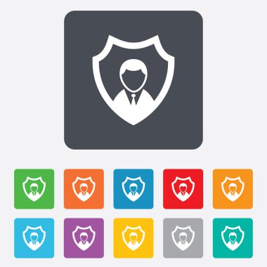 Güvenlik Ajansı simgesi. kalkan koruması sembolü.