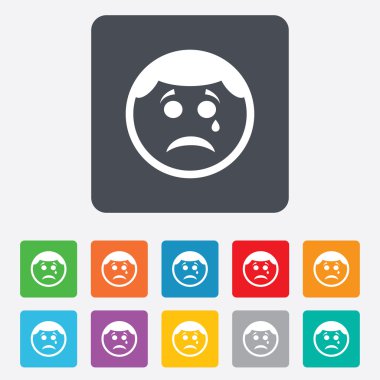 üzgün yüz göz yaşartıcı işareti simgesi. sembol ağlıyor.