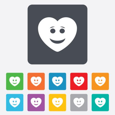 kalp yüz simgesi gülümse. gülen yüz simgesi.