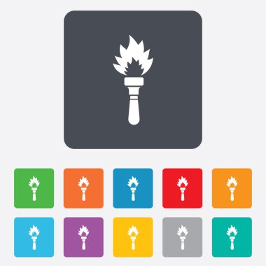 meşale alevi işareti simgesi. Yangın sembolü.