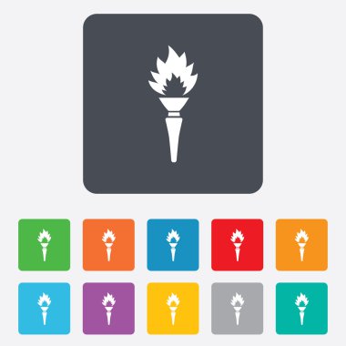 meşale alevi işareti simgesi. Yangın sembolü.