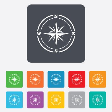Pusula işareti simgesi. Windrose gezinti simgesi.