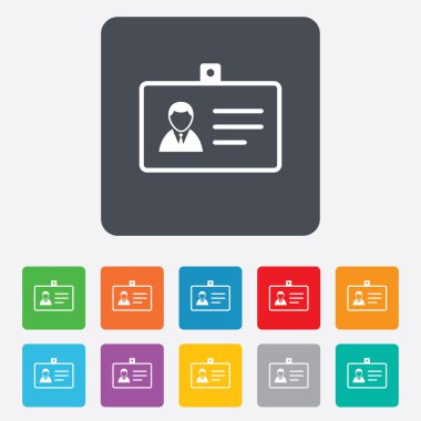 identiteitskaart teken pictogram. identiteitskaart badge symbool.