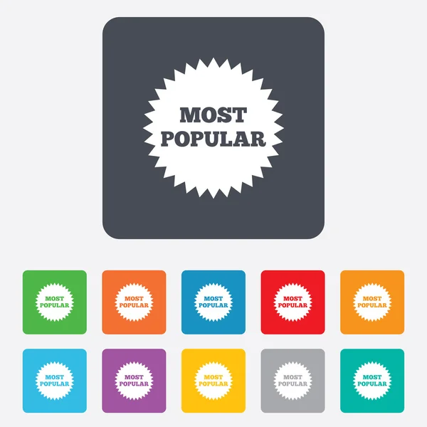 Mest populära tecken ikon. bestseller symbol. — Stock vektor