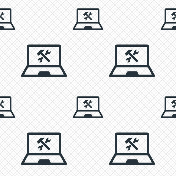 Laptop reparation tecken ikon. bärbar dator service symbol — Stock vektor
