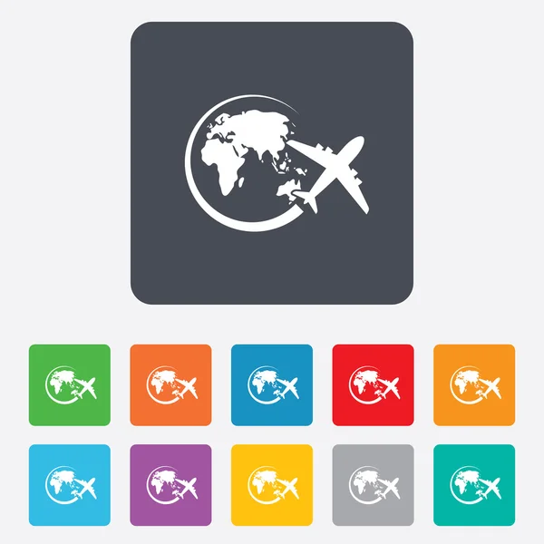 Repülőgép aláírás ikonra. utazási utazás szimbólum. — Stock Vector