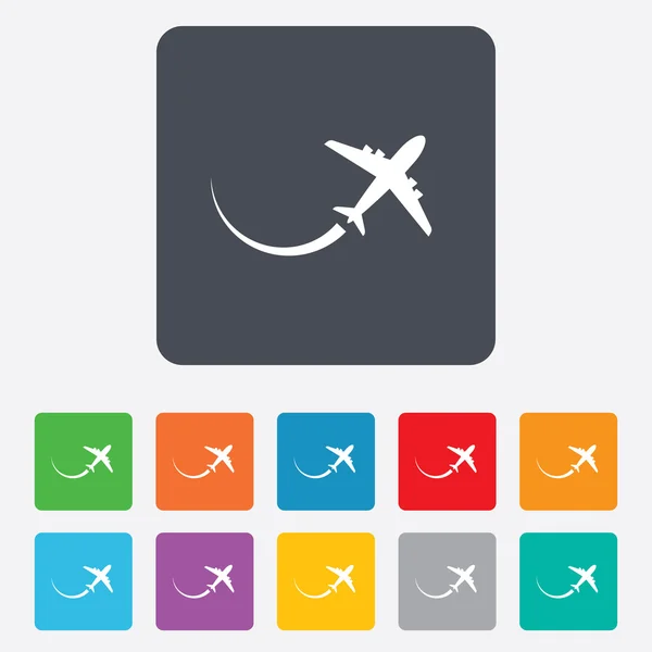 Icône de panneau d'avion. Voyage symbole de voyage . — Image vectorielle