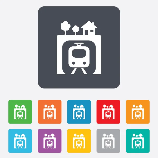 Icono de signo subterráneo. Metro símbolo del tren . — Vector de stock