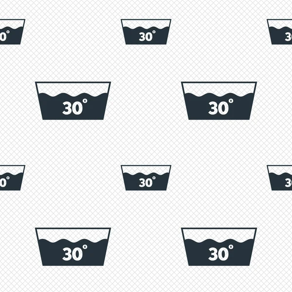 Icono de lavado. Lavable a máquina a 30 grados símbolo — Archivo Imágenes Vectoriales