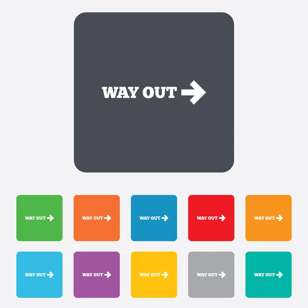 Way out right sign icon. Arrow symbol. — Stock Vector
