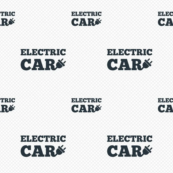 Ícone elétrico do sinal do carro. Símbolo do veículo elétrico — Vetor de Stock