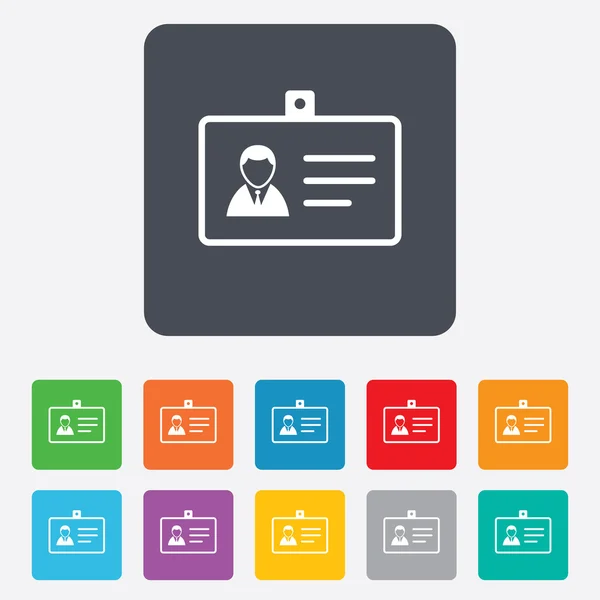 Id カード記号アイコン。id カード バッジ シンボル. — ストックベクタ