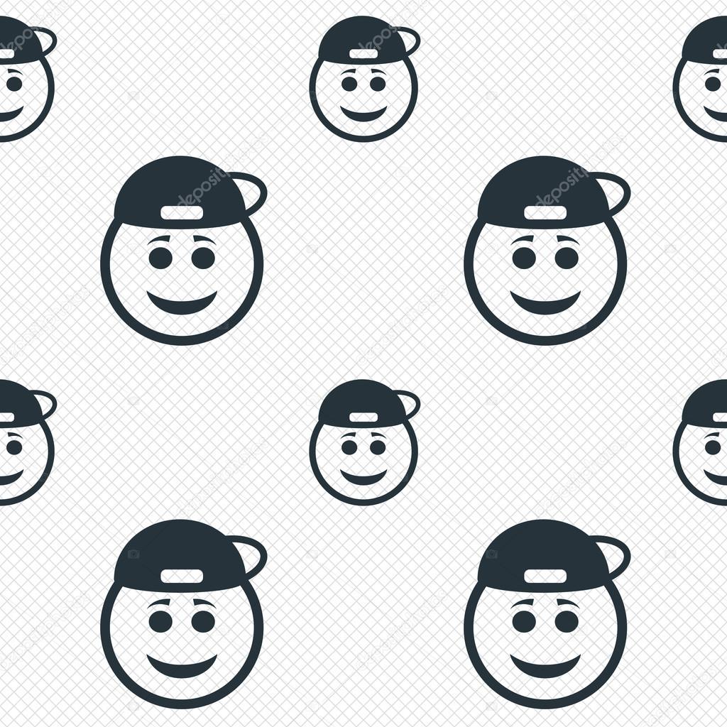 Smile rapper face icon. Smiley symbol. Stock Vector by ©Blankstock 53830803