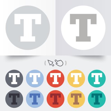 metin düzenleme işareti simgesi. mektup t düğmesi.