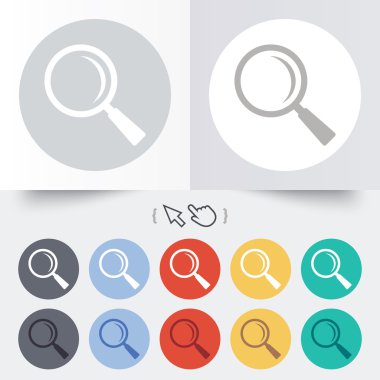 Büyüteç cam işareti simgesi. Yakınlaştırma aracı. Gezinti