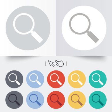 Büyüteç cam işareti simgesi. Yakınlaştırma aracı. Gezinti