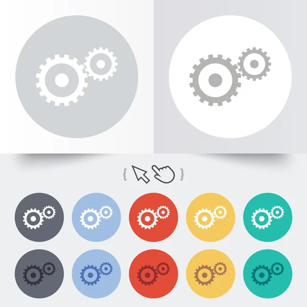 Icono de signo de configuración de engranaje. Cogwheel símbolo de engranaje . — Vector de stock