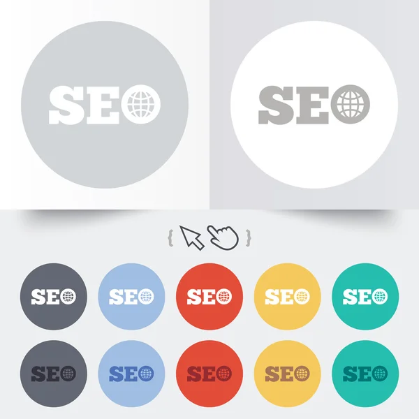 SEO teken pictogram. Search engine optimalisatie symbool. — Stockvector