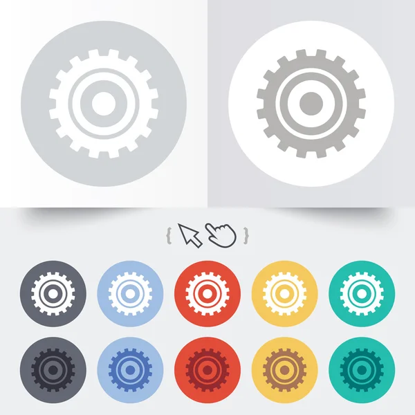 Icono de signo de configuración de engranaje. Cogwheel símbolo de engranaje . — Vector de stock