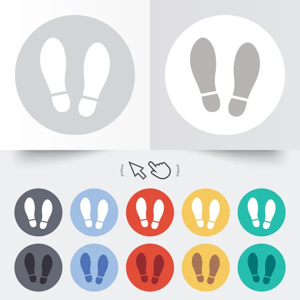 Imprint ikon tanda sepatu. Simbol cetak sepatu - Stok Vektor