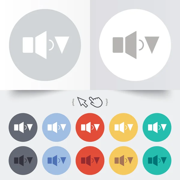 Значок знака низкого объема динамика. Звуковой символ . — стоковый вектор