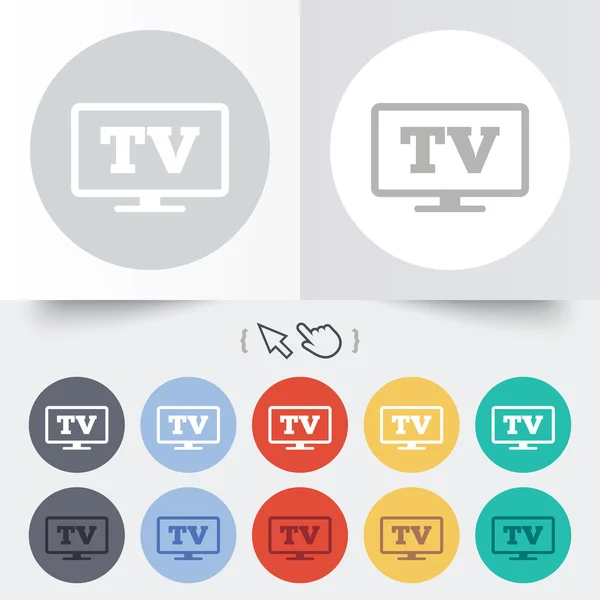Widescreen-TV-Zeichen-Symbol. Symbolbild Fernseher. — Stockvektor