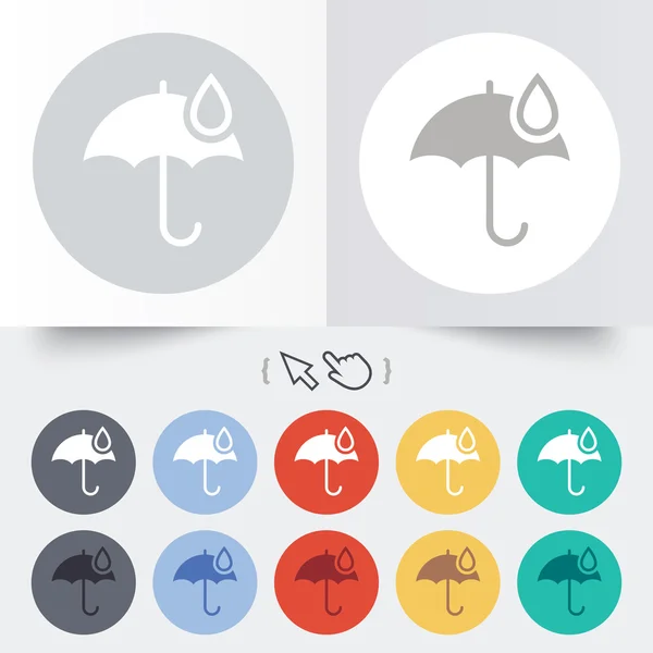 Umbrella sign icon. Water drop symbol. — Stock Vector