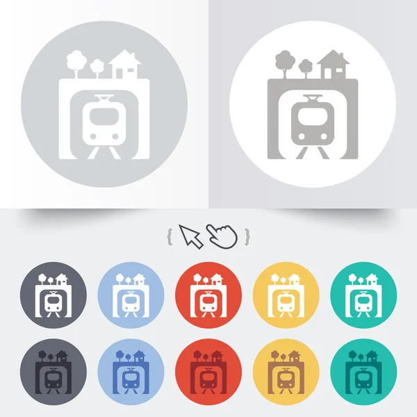 Ondergrondse teken pictogram. metro trein symbool. — Stockvector