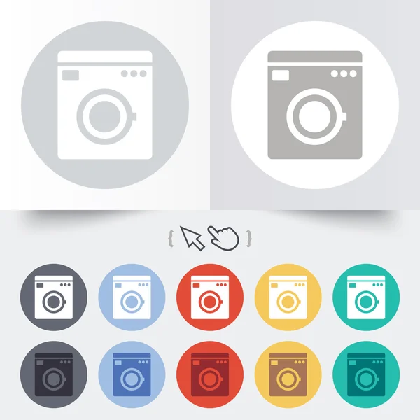 Washing machine icon. Home appliances symbol. — Stock Vector