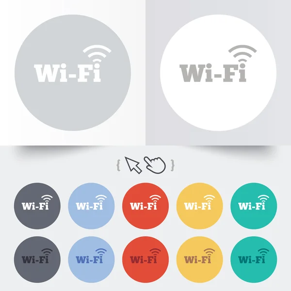 無料の wifi の標識です。wifi のシンボルです。ワイヤレス ネットワーク. — ストックベクタ