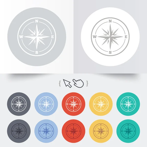 Compass sign icon. Windrose navigation symbol. — Stock Vector