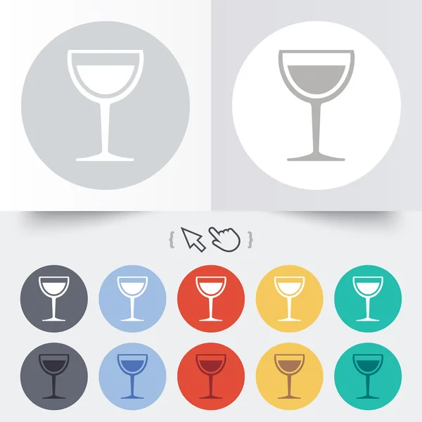 Sklenice na víno ikona podepsat. symbol pití alkoholu. — Stockový vektor